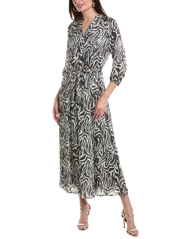 ladies-maxi-dress-smocked-sweep-Vince Camuto Belted Maxi Dress