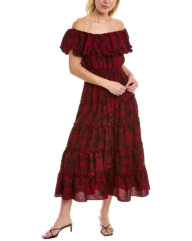 ladies-maxi-dress-seasonal-flow-Vince Camuto Ruffle Top Maxi Dress