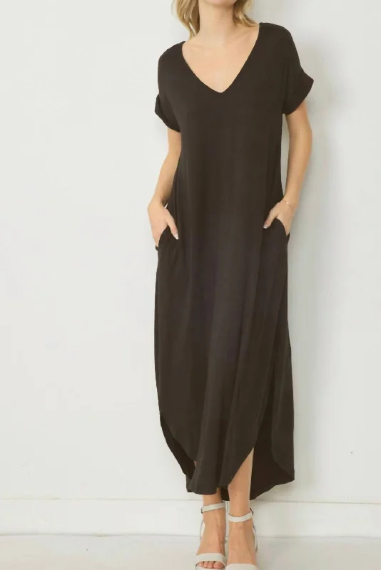 ladies-maxi-dress-boho-wander-Everyday Maxi Dress In Black