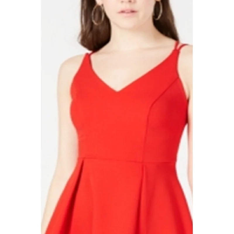 Women's flare dress blue -B. Darlin Women's Strappy High Low Fit & Flare Dress Red Size 1/2