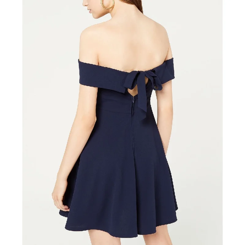 Women's flare dress urban -City Studios Women's Ruffled Fit & Flare Flounce Dress Blue Size 3