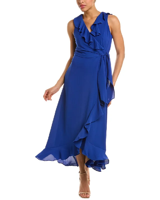 ladies-maxi-dress-flirty-flow-London Times Ruffle Maxi Dress