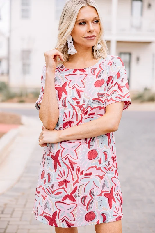 Women's floral dress commuting -It's Your Day Red Bold Floral Dress