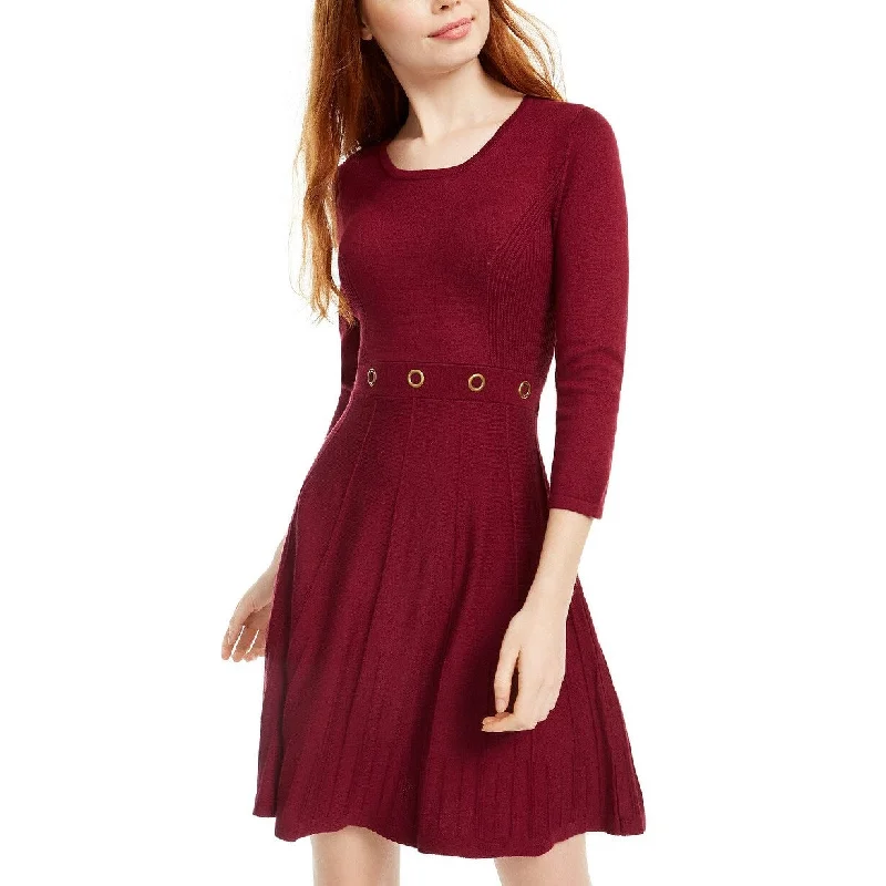 Women's flare dress breezy -Bcx Women's Grommet-Waist Fit & Flare Dress Red Size Medium