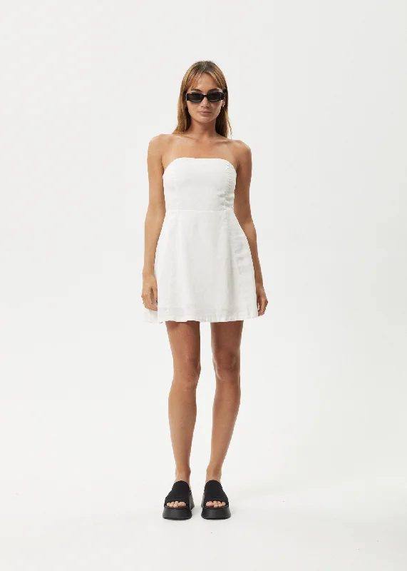 ladies-mini-dress-mesh-mini-AFENDS Womens Lilo - Strapless Mini Dress - White