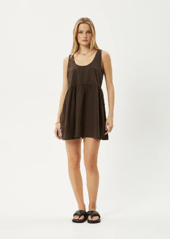 ladies-mini-dress-cocktail-cute-AFENDS Womens Jesse - Mini Dress - Coffee