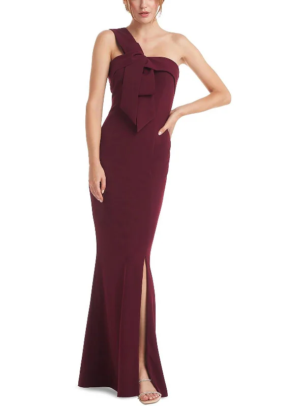 ladies-maxi-dress-velvet-depth-Womens Bow Maxi Evening Dress