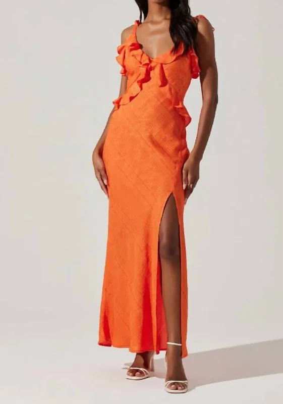 ladies-maxi-dress-silver-drift-Sorbae Maxi Dress In Orange