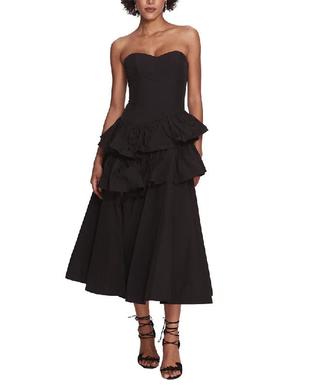 Women's midi dress commuting -Marchesa Notte Midi Dress