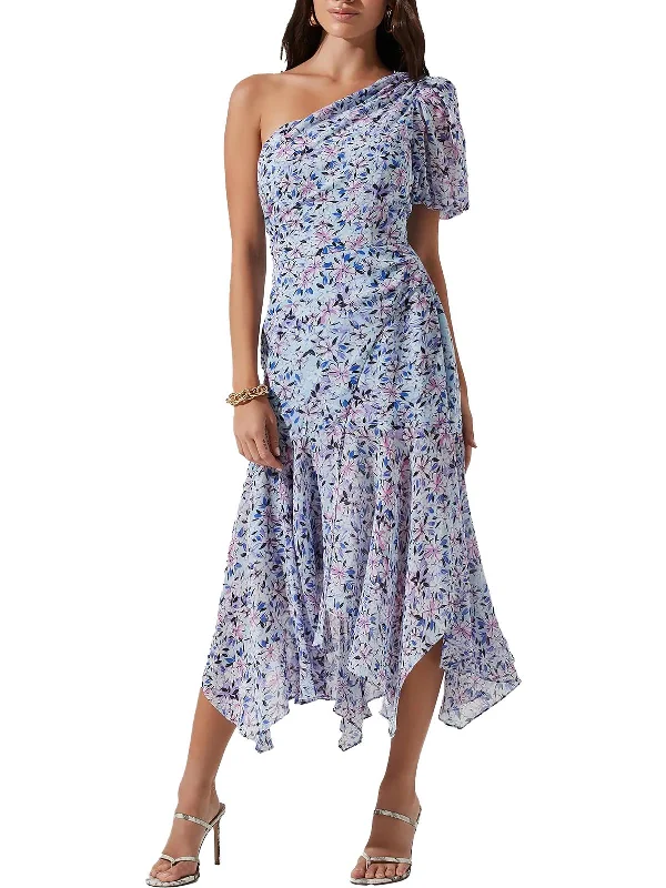 Women's midi dress military -Santorini Womens Floral Calf Midi Dress