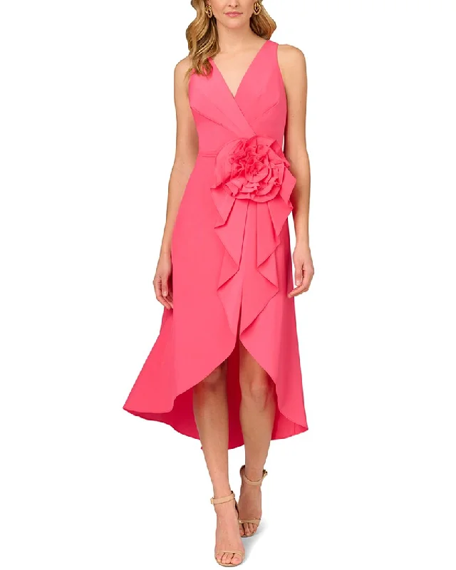 Women's midi dress satin -Aidan Mattox Stretch Taffeta Midi Dress