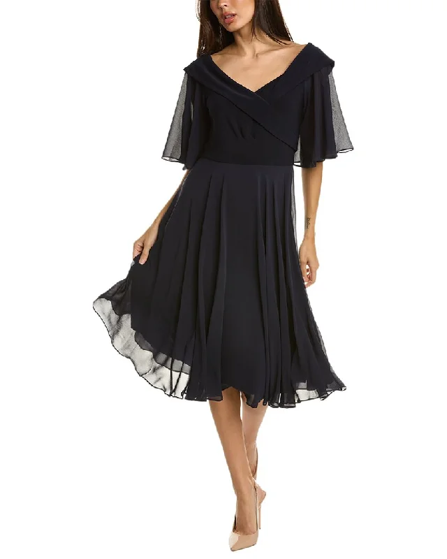 Women's midi dress puff sleeve -Joseph Ribkoff Midi Dress