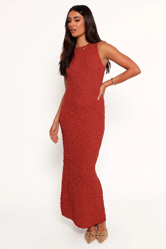 ladies-maxi-dress-shopping-drift-Clark Maxi Dress - Wine