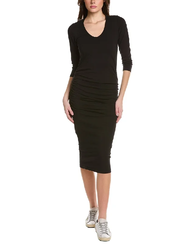 Women's midi dress understated -Michael Stars Ruched Midi Dress