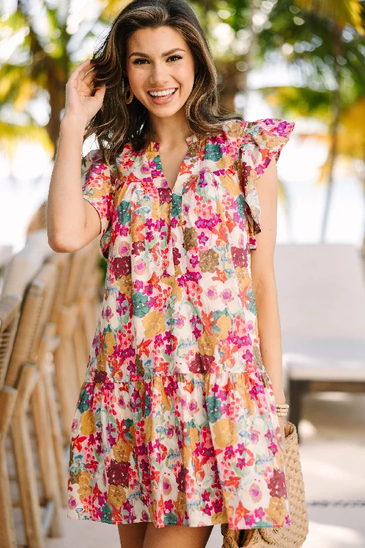 Women's floral dress matte -All You Need Fuchsia Pink Floral Dress