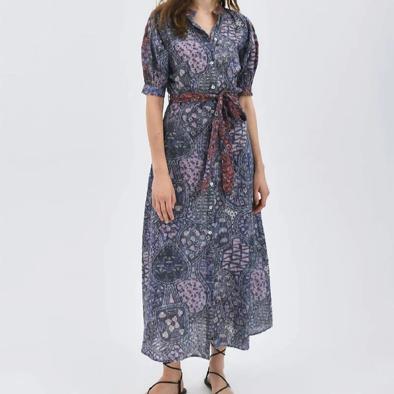 ladies-maxi-dress-periwinkle-sway-Bes Organic Maxi Dress in Cario Sapphire