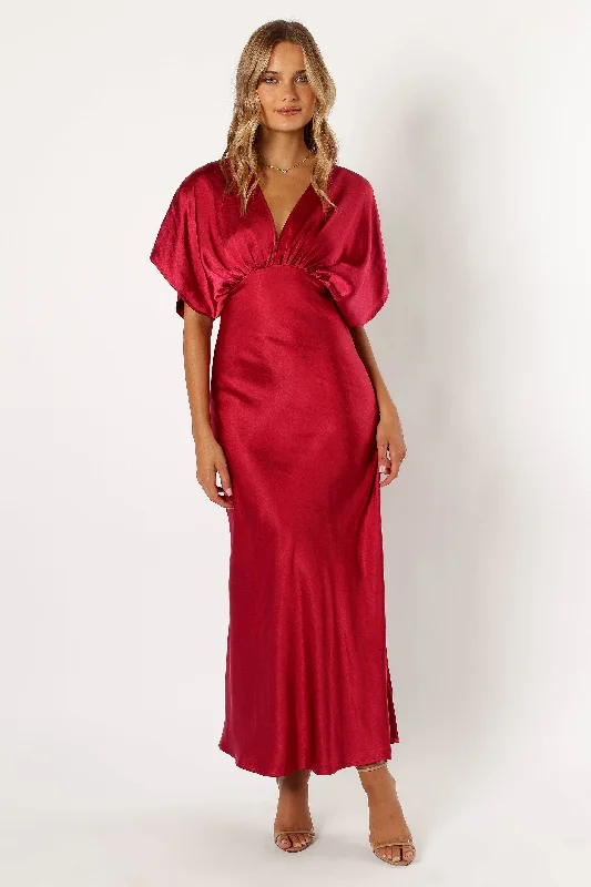 ladies-maxi-dress-cinnamon-flow-Ricki Maxi Dress - Ruby Wine