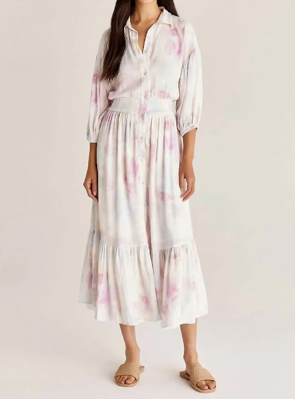 ladies-maxi-dress-plus-size-flow-Tanya Blurred Maxi Dress In Watercolor