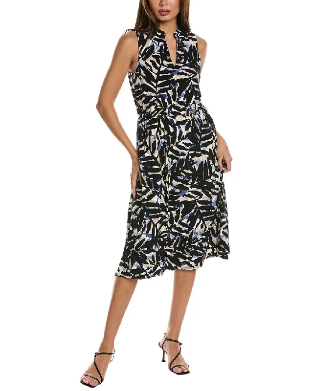 Women's midi dress belted -Anne Klein Jenna Drawstring Midi Dress