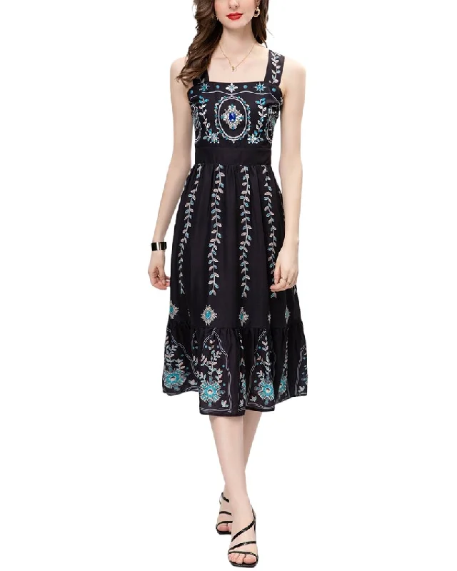 Women's midi dress tropical vibe -BURRYCO Midi Dress