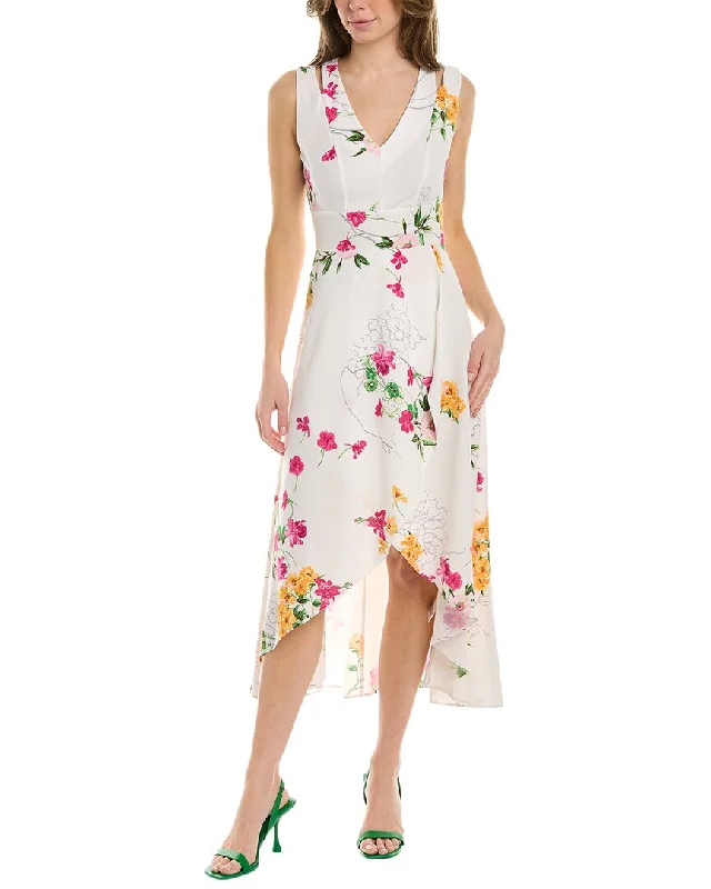 Women's midi dress transitional -MAISON TARA Floral Midi Dress