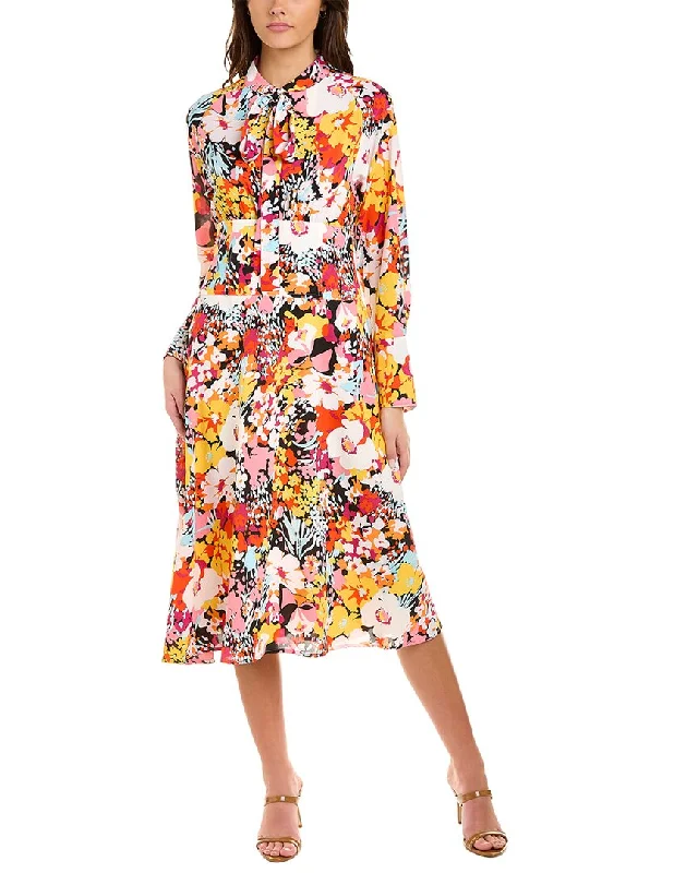 Women's midi dress chiffon -Gracia Floral Midi Dress