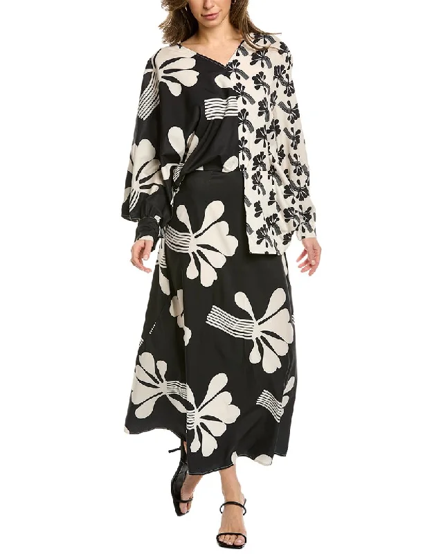 Women's midi dress garden party -Moonsea Asymmetrical Midi Dress